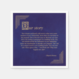 昔のおとぎ話パープル金ゴールド結婚 スタンダードカクテルナプキン