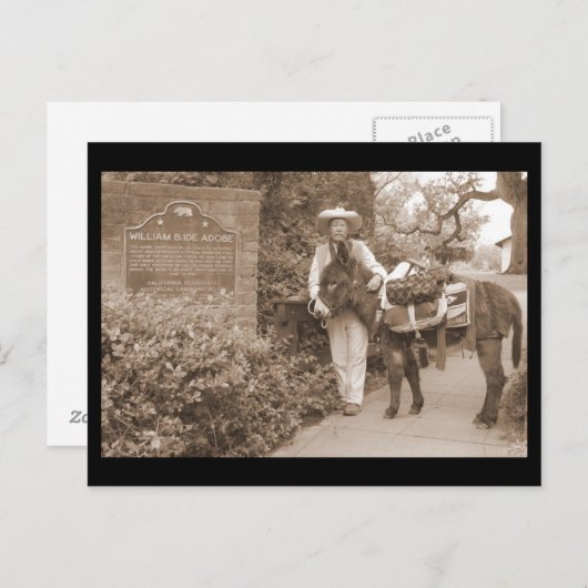 昔のろばの郵便はがき ポストカード (正面/裏面)