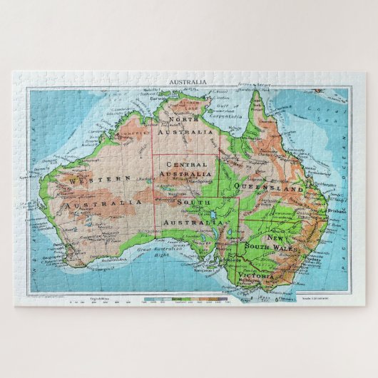 昔のオーストラリア。修復された地図。 ジグソーパズル (横)