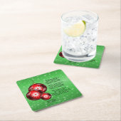 昔のクリスマス・キャロルの歌詞 スクエアペーパーコースター (インサイチュ)