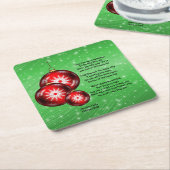 昔のクリスマス・キャロルの歌詞 スクエアペーパーコースター (アングル)