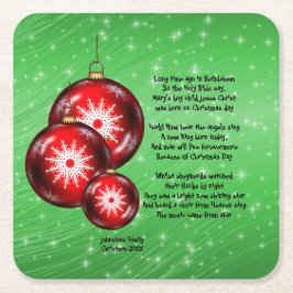 昔のクリスマス・キャロルの歌詞 スクエアペーパーコースター