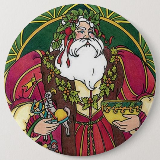 昔のサンタ 缶バッジ (正面)