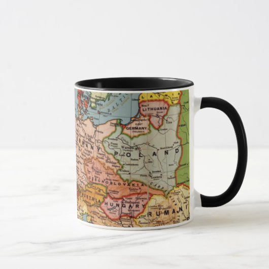 昔のヨーロッパの地図 マグカップ (右)