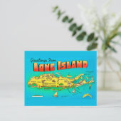 昔のロングアイランドのイラスト地図 ポストカード (スタンド正面)