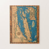 昔のロングアイランドの地図のパズル ジグソーパズル (縦)