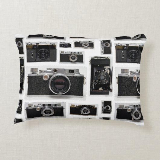 昔のヴィンテージカメラが一括で枕の色を選ぶ アクセントクッション (裏面)