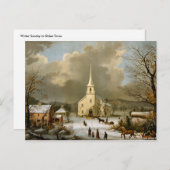昔の冬の日の日曜日の風景 ポストカード (正面/裏面)