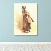 昔の好奇心旺盛な店の小さな男らしさ キャンバスプリント (インサイチュ (ウッドフロア))