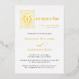 昔の恋の金ゴールド 箔招待状