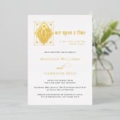 昔の恋の金ゴールド 箔招待状 (立ち正面)