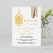 昔の恋結婚の実在金ゴールド 箔招待状 (立ち正面)