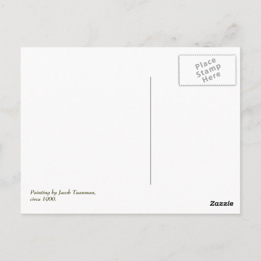 昔の教室の風景画 ファインアート ポストカード (裏面)