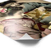 昔の芸者2人のお茶ヴィンテージ フォトプリント            (角)