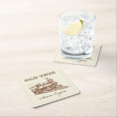 昔の蒸気機関車コースターセット スクエアペーパーコースター (インサイチュ)