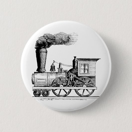昔の蒸気機関車 缶バッジ (正面)