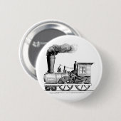 昔の蒸気機関車 缶バッジ (正面&裏面)