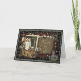 昔の願いのビンテージクリスマスカード シーズンカード