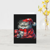 昔はおもしろいが嫌な猫のおもしろいクリスマスさ カード (黄色い花)