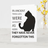 昔は猫は神として信仰されていた カード (黄色い花)