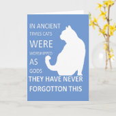 昔は猫を神として祭る カード (黄色い花)