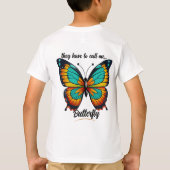 「昔は…」 カスタマイズ可能な少年のTシャツ Tシャツ (裏面)