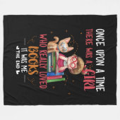 昔、本を書いている女の子がいました フリースブランケット (正面(横))