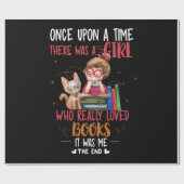 昔、本を書いている女の子がいました ラッピングペーパー (フラット)