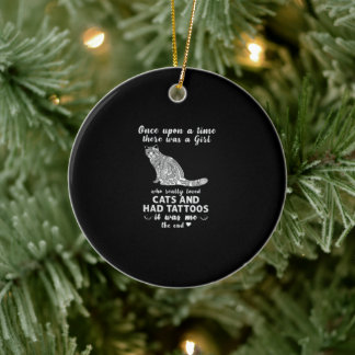 昔、猫と猫が好きな女の子がいました セラミックオーナメント