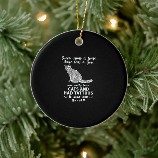 昔、猫と猫が好きな女の子がいました セラミックオーナメント (ツリー)