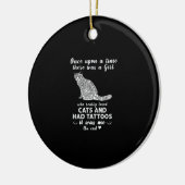 昔、猫と猫が好きな女の子がいました セラミックオーナメント (左)