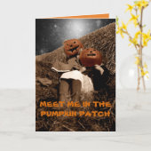 星々が干草の中で私を転がパンプキンのパッチで満たす カード (黄色い花)