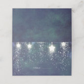 星々が青い夏の夜結婚に プレイスカード (外部開封)