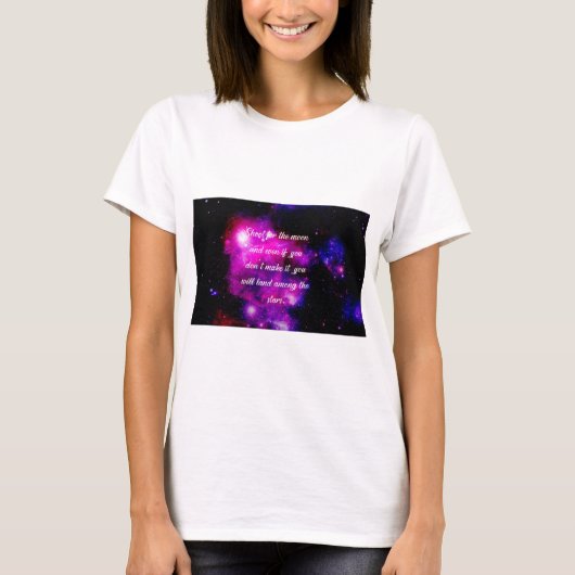星々の中で月と陸を狙う Tシャツ (正面)