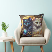 星々の中の神秘的な猫の芸術作品 クッション (椅子)