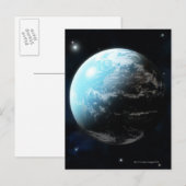 星々を持つ惑星のまわりに地球 ポストカード (正面/裏面)