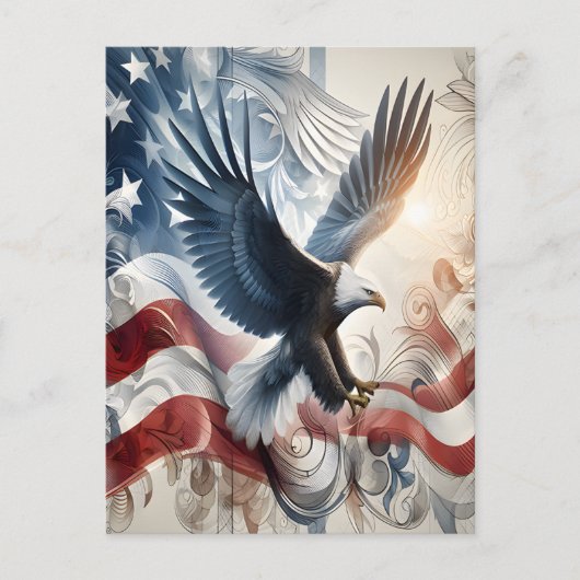 星々を舞うワシ ポストカード (正面)