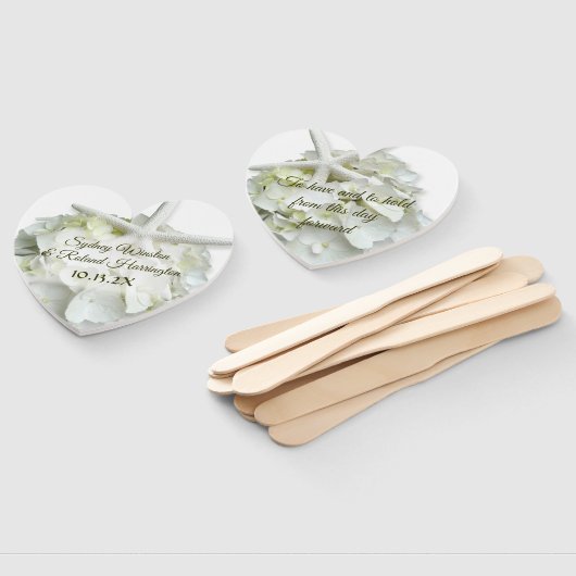 星あじさい白のハンを持結婚ち持つ ハンドファン (組立なし)