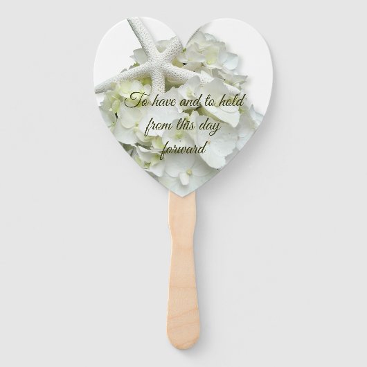 星あじさい白のハンを持結婚ち持つ ハンドファン (裏面)