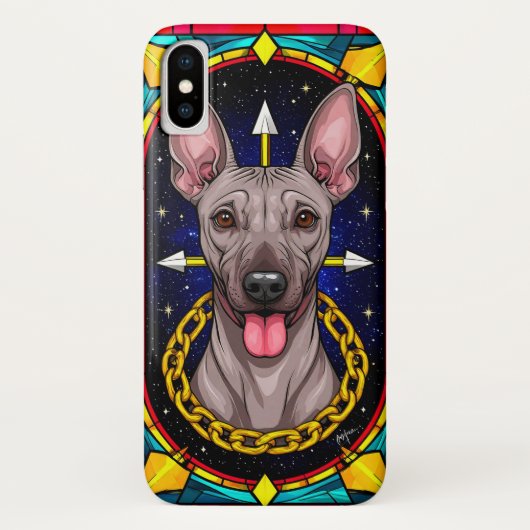 星おもしろい付きステンドグラス犬 Case-Mate iPhoneケース (裏面)