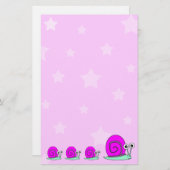 星およびかたつむりの文房具 便箋 (正面/裏面)