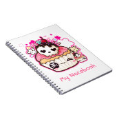 星およびハートが付いているかわいいのスカルのカップケーキ ノートブック (右側)