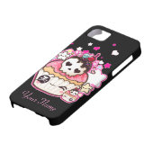 星およびハートが付いているかわいいのスカルのカップケーキ Case-Mate iPhoneケース (下部)