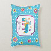 星およびハートを持つカラフルでかわいいキツネ アクセントクッション (正面(垂直))