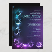 星およびライトバーのバルミツワーの招待状 招待状 (正面/裏面)