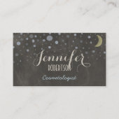 星および月とのヴィンテージの黒板のデザイン 名刺 (正面)