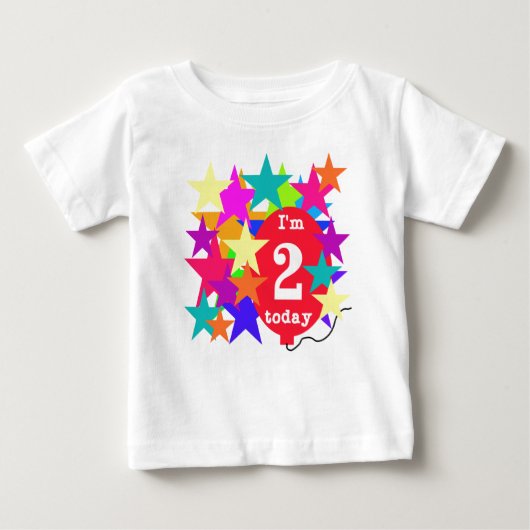 星および気球の第2誕生日 ベビーTシャツ (正面)