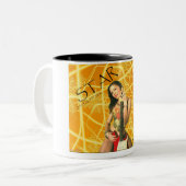 星および赤いGTR1 ツートーンマグカップ (正面左)