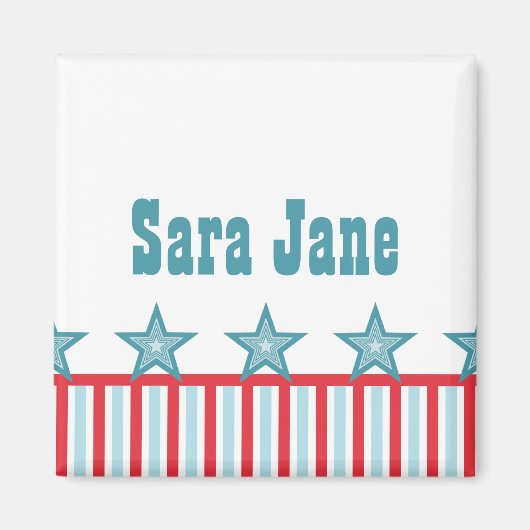 星お洒落とストライプ磁石 マグネット (正面)