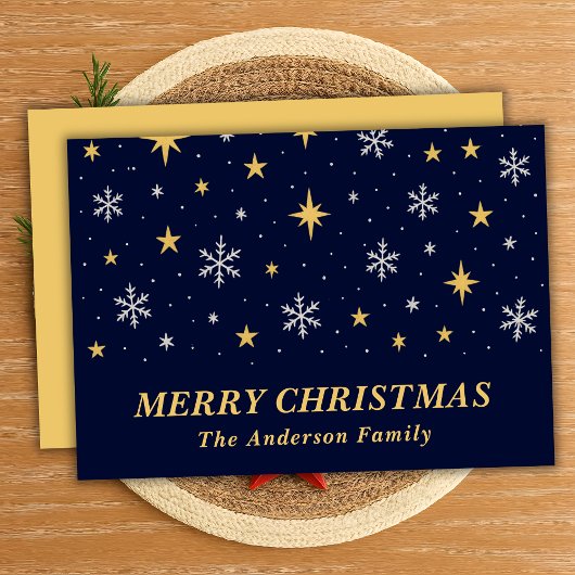 星お洒落と雪片の夜空 シーズンカード